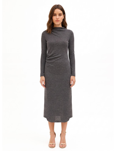 Long Knitted Dress with a Gathered Side, Rinascimento Style