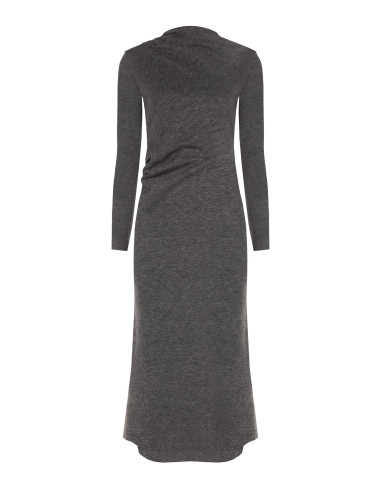 Robe longue en maille, froncée sur un côté, style Rinascimento