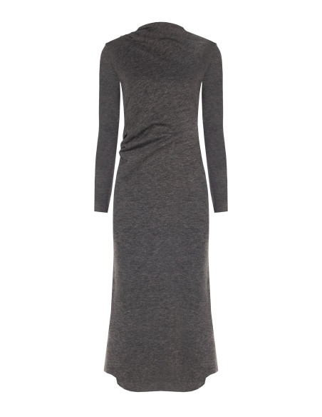 Robe longue en maille, froncée sur un côté, style Rinascimento