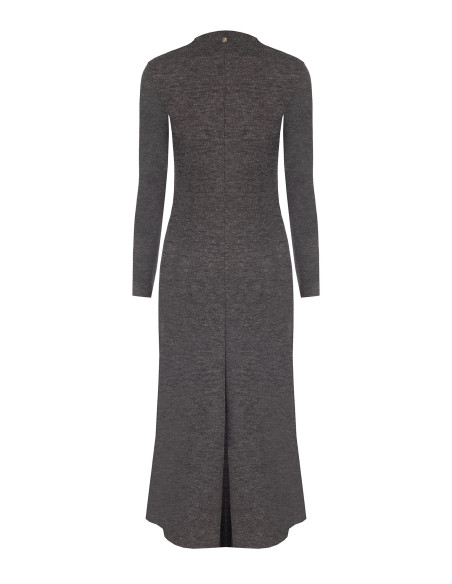 Robe longue en maille, froncée sur un côté, style Rinascimento
