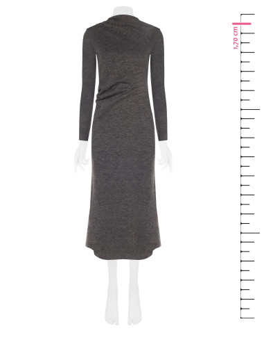 Robe longue en maille, froncée sur un côté, style Rinascimento