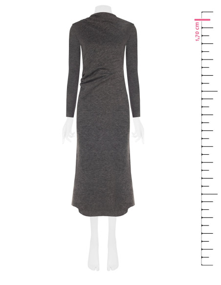 Robe longue en maille, froncée sur un côté, style Rinascimento