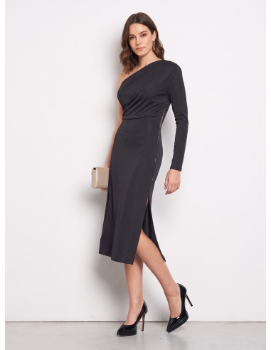 Robe midi fourreau en jersey avec encolure dorée « Rinascimento »