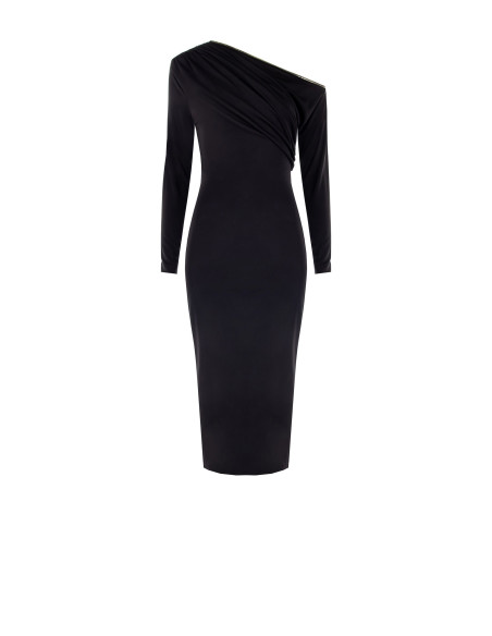 Robe midi fourreau en jersey avec encolure dorée « Rinascimento »