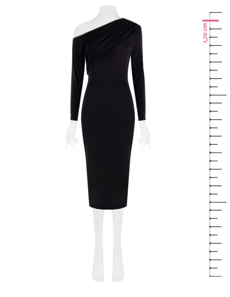 Robe midi fourreau en jersey avec encolure dorée « Rinascimento »