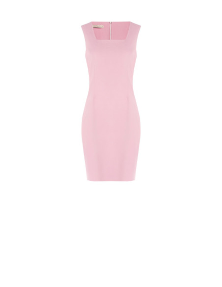 Short Sheath Dress in Technical Fabric with a Square Neckline by Rinascimento