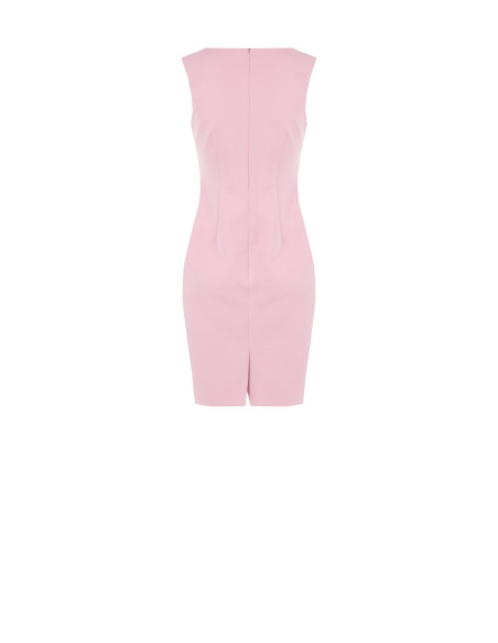 Short Sheath Dress in Technical Fabric with a Square Neckline by Rinascimento