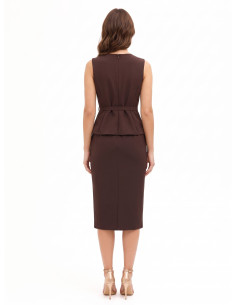 Two-piece Cadi-effect sheath dress with matching rigid belt by Rinascimento 2