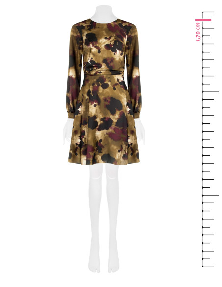 Short, flared dress in satin, gathered at the hips – Rinascimento