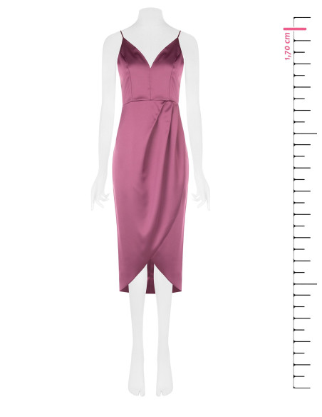 Robe courte asymétrique en satin, croisée, avec encolure en V de style Rinascimento