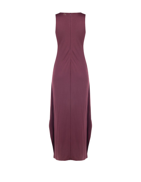Robe longue fluide en mélange de viscose avec nœud central « Rinascimento »