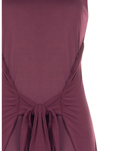 Long, flowing dress in a viscose blend with a central bow – Rinascimento