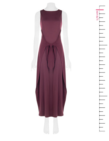 Long, flowing dress in a viscose blend with a central bow – Rinascimento