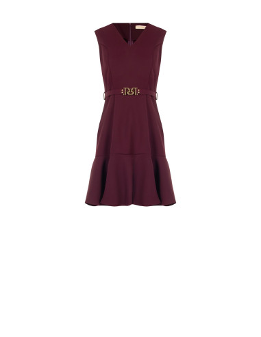 Robe courte en tissu Cadi avec ceinture rigide assortie et boucle arborant le logo RR Rinascimento