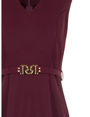 Robe courte en tissu Cadi avec ceinture rigide assortie et boucle arborant le logo RR Rinascimento