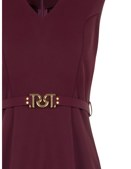 Short dress in Cadi fabric with a matching rigid belt and RR Rinascimento logo buckle