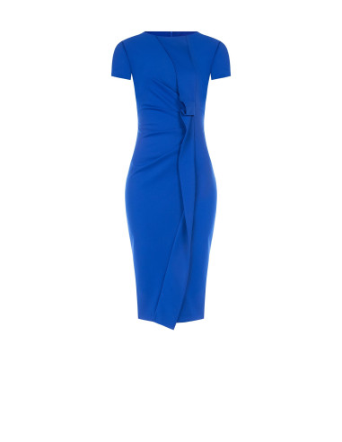 Robe fourreau en crêpe scuba avec volants « Rinascimento »