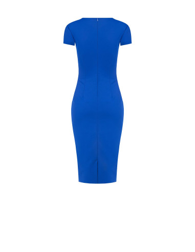 Scuba Crepe Sheath Dress with Rinascimento-Style Ruffles