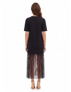 Abito T-Shirt Lungo In Cotone Con Fondo In Pizzo Rinascimento 2
