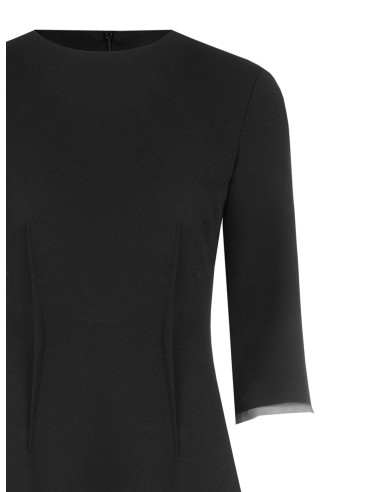 Robe courte évasée en crêpe scuba avec ourlets en tulle « Rinascimento »