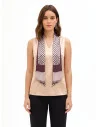 Blusa Fluida In Raso Con Scollo A V E Foulard Logato Rimovibile Rinascimento