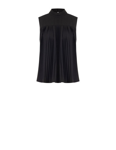 Loose-fitting top in pleated Georgette, ‘Rinascimento’ style