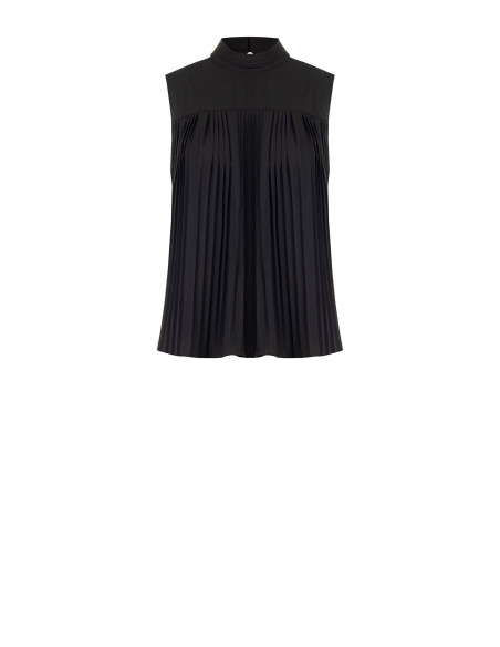 Loose-fitting top in pleated Georgette, ‘Rinascimento’ style