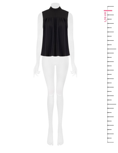 Loose-fitting top in pleated Georgette, ‘Rinascimento’ style