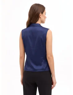 Blouse en satin à encolure en V croisée et drapée, style Rinascimento 2