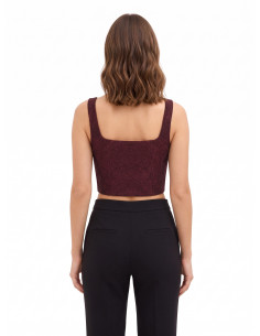 Crop Top Bustier Con Punta In Jacquard Goffrato Con Lurex Rinascimento 2