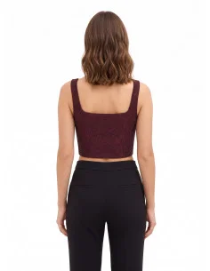 Crop Top Bustier Con Punta In Jacquard Goffrato Con Lurex Rinascimento 2