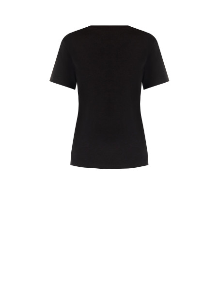T-Shirt Regular In Cotone Con Volant E Dettaglio Gioiello Rinascimento