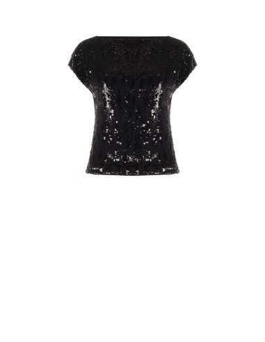 Top Sfiancato E Corto Ricoperto Di Paillettes Rinascimento