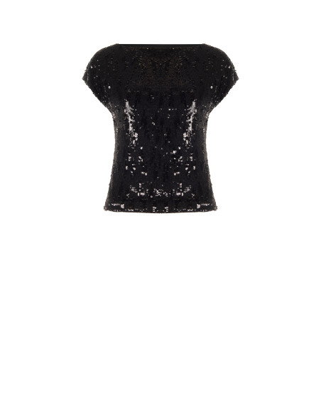 Short, Fitted Top Covered in Sequins by Rinascimento