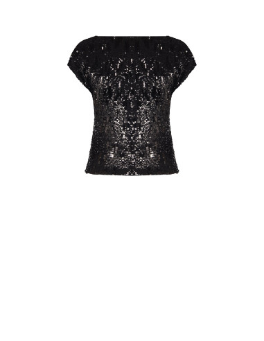 Short, Fitted Top Covered in Sequins by Rinascimento