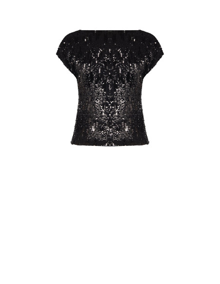 Short, Fitted Top Covered in Sequins by Rinascimento