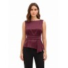 Satin Fitted Top with a Boat Neck and Draping at the Side – Rinascimento