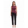 Satin Fitted Top with a Boat Neck and Draping at the Side – Rinascimento