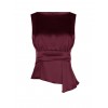 Satin Fitted Top with a Boat Neck and Draping at the Side – Rinascimento