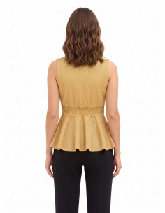 Haut péplum en lurex à effet pailleté, encolure en V de style Rinascimento 2