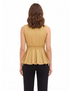 Haut péplum en lurex à effet pailleté, encolure en V de style Rinascimento 2