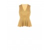 Glitter-effect Lurex Peplum Top with a Rinascimento-style V-neck