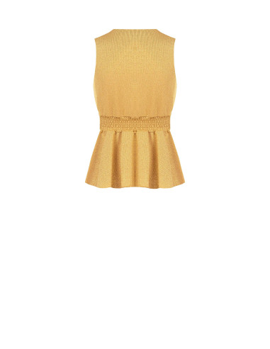 Top Peplo In Lurex Effetto Glitter Con Scollo A V Rinascimento