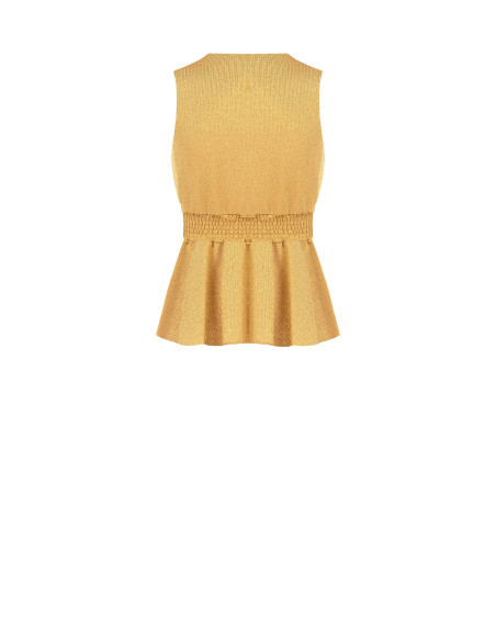 Top Peplo In Lurex Effetto Glitter Con Scollo A V Rinascimento