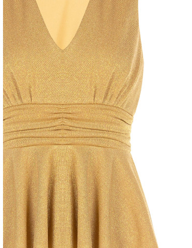 Top Peplo In Lurex Effetto Glitter Con Scollo A V Rinascimento