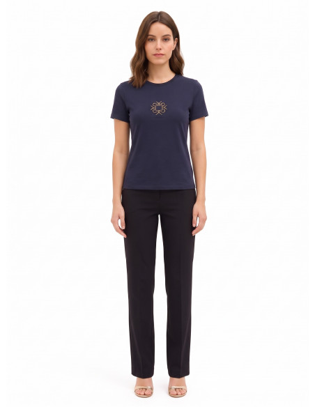 Regular-fit T-shirt in a cotton blend with an embroidered ‘Rinascimento’ logo