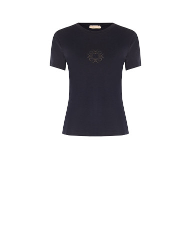 Regular-fit T-shirt in a cotton blend with an embroidered ‘Rinascimento’ logo