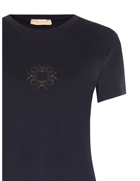 T-shirt coupe classique en coton mélangé avec logo « Rinascimento » brodé