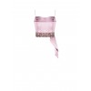 Crop top bustier en satin et paillettes avec long volant « Rinascimento »
