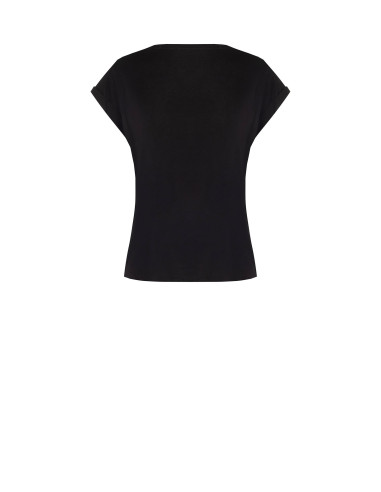 Regular-fit cotton T-shirt with cuffed sleeves and a ‘Rinascimento’ rhinestone logo